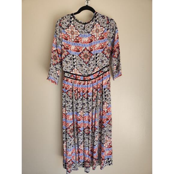 L'AGENCE Rosalia Silk V-neck Maxi Dress Size 8 Floral 1B403 - Picture 5 of 12